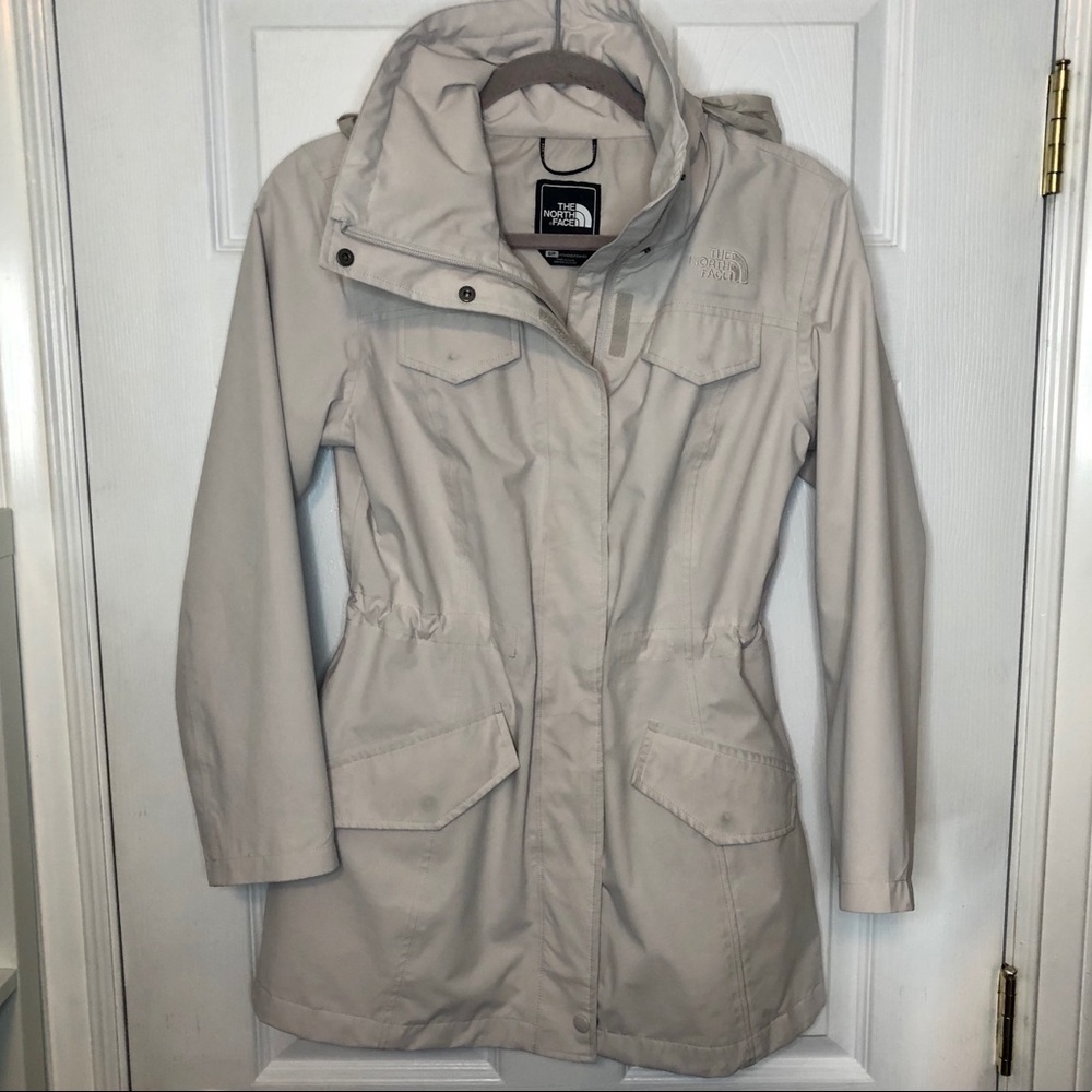 THE North Face Cinched Waist Cream Rain Jacket Small